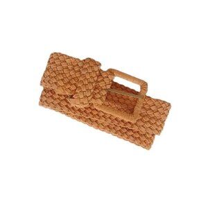 Vintage Leather Weave Woven Belt Brown 70's 80's Boho